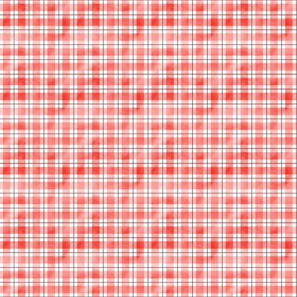 A red and white plaid pattern with intersecting horizontal and vertical lines forming squares.