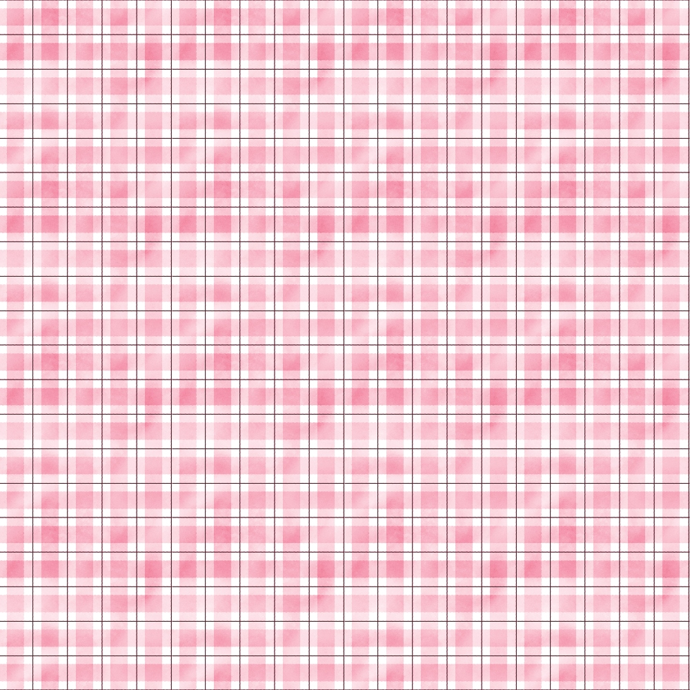 Red and pink plaid pattern with white accents in a repeating grid design.