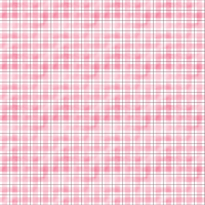 Red and pink plaid pattern with white accents in a repeating grid design.