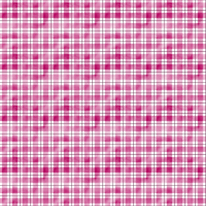 Red and white plaid pattern with intersecting horizontal and vertical lines forming squares.