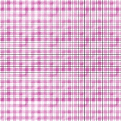 A pattern of pink, white, and purple plaid with intersecting horizontal and vertical lines forming squares.