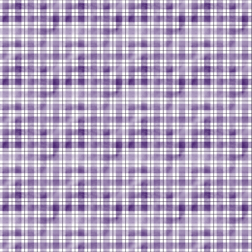 A seamless purple plaid pattern with intersecting horizontal and vertical lines, forming squares and rectangles in varying shades.