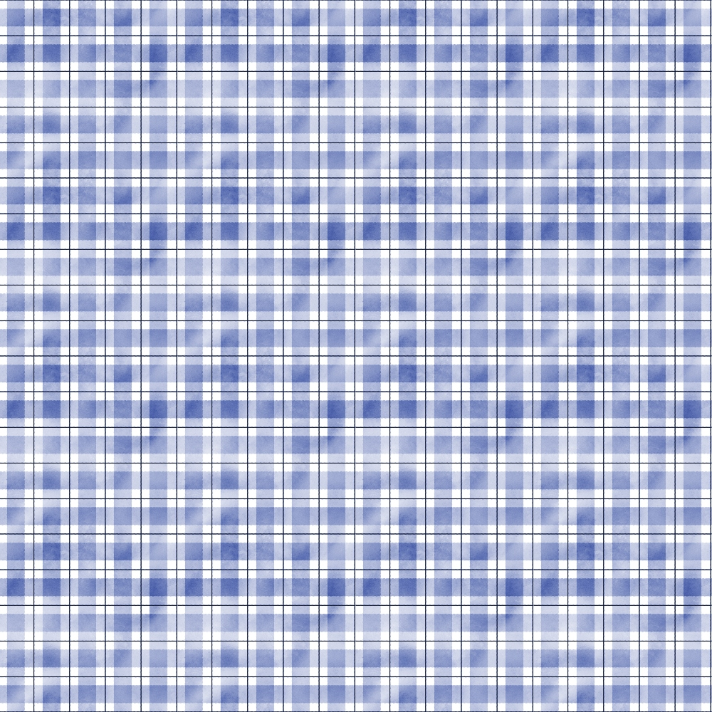 Blue and white checkered plaid pattern with a grid-like arrangement.