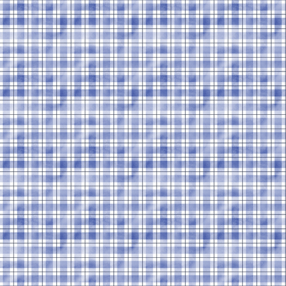 Blue and white checkered plaid pattern with a grid-like arrangement.