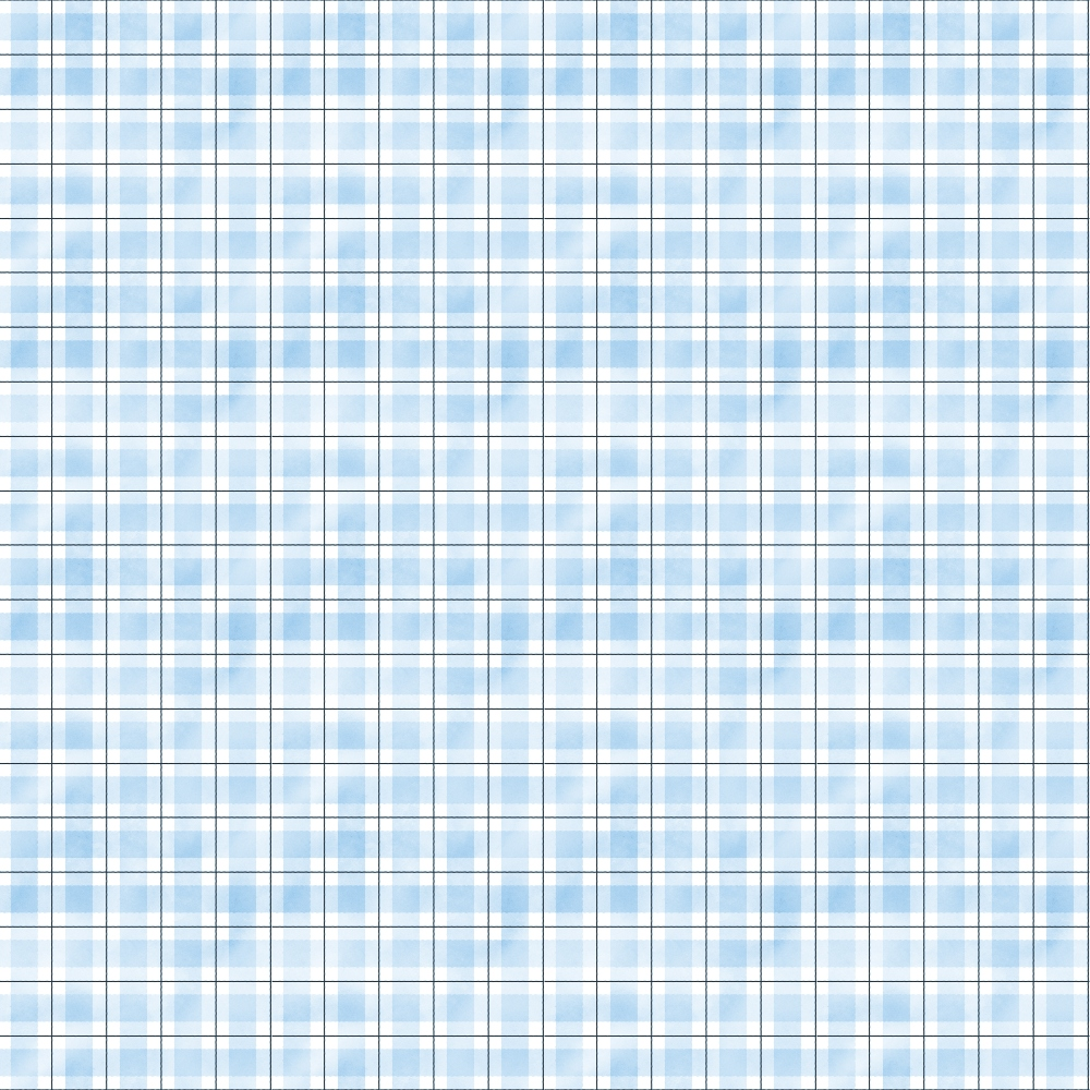 Pattern of intersecting light blue and white lines forming a plaid design on a gray background.