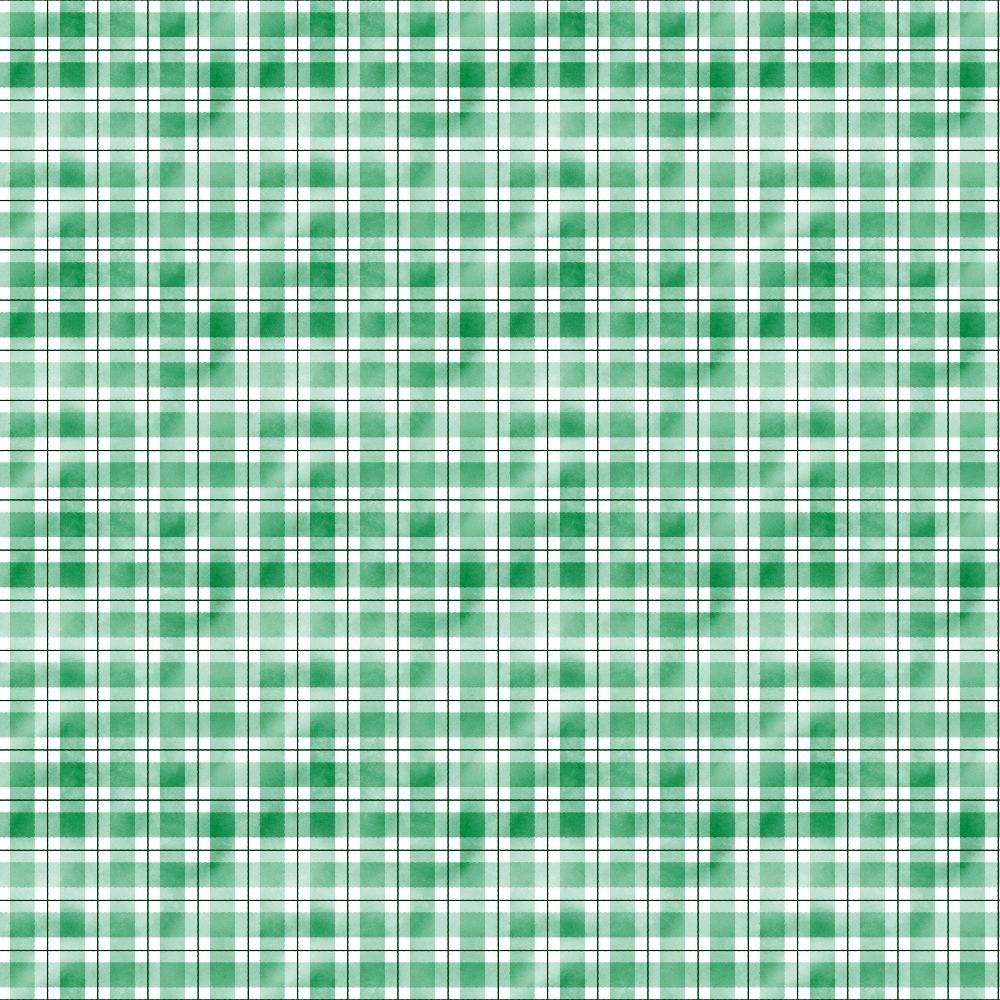 Green and white plaid pattern with thin black lines, forming a classic checkered design.