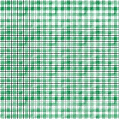 Green and white plaid pattern with thin black lines, forming a classic checkered design.