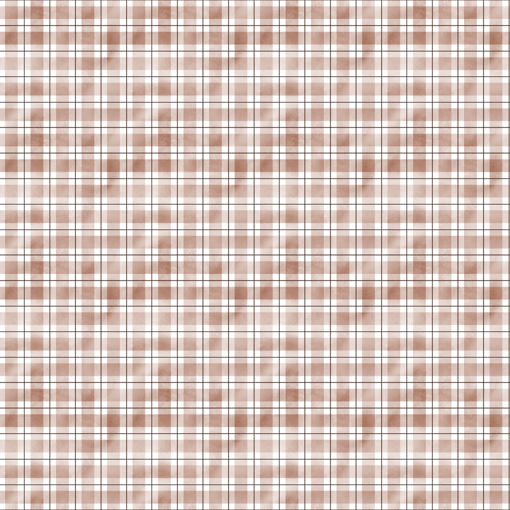 A seamless brown and white plaid pattern with evenly spaced horizontal and vertical lines.