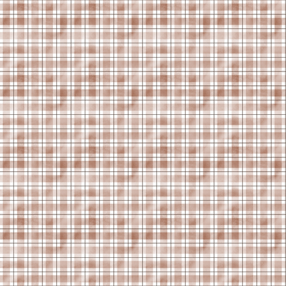 A seamless brown and white plaid pattern with evenly spaced horizontal and vertical lines.