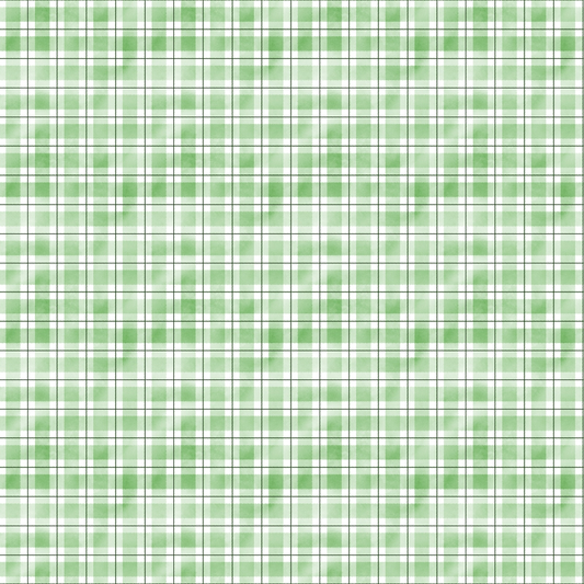 Green and white plaid pattern with small, evenly spaced squares.