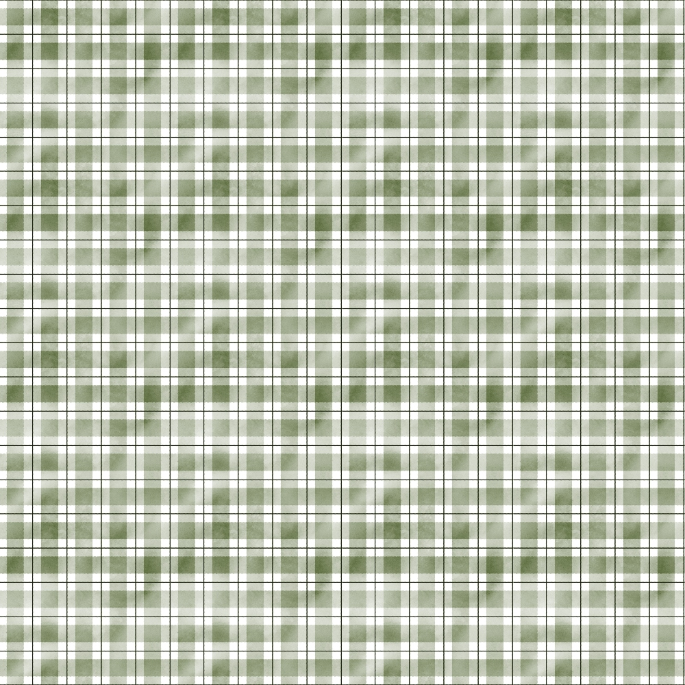 A seamless green and white plaid pattern with evenly spaced horizontal and vertical lines forming square shapes.