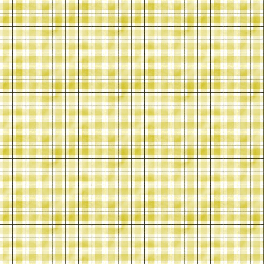 A yellow and white plaid pattern with thin gray lines intersecting on a grid.