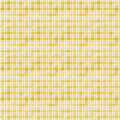 A yellow, white, and gray plaid pattern with evenly spaced horizontal and vertical lines forming a grid.