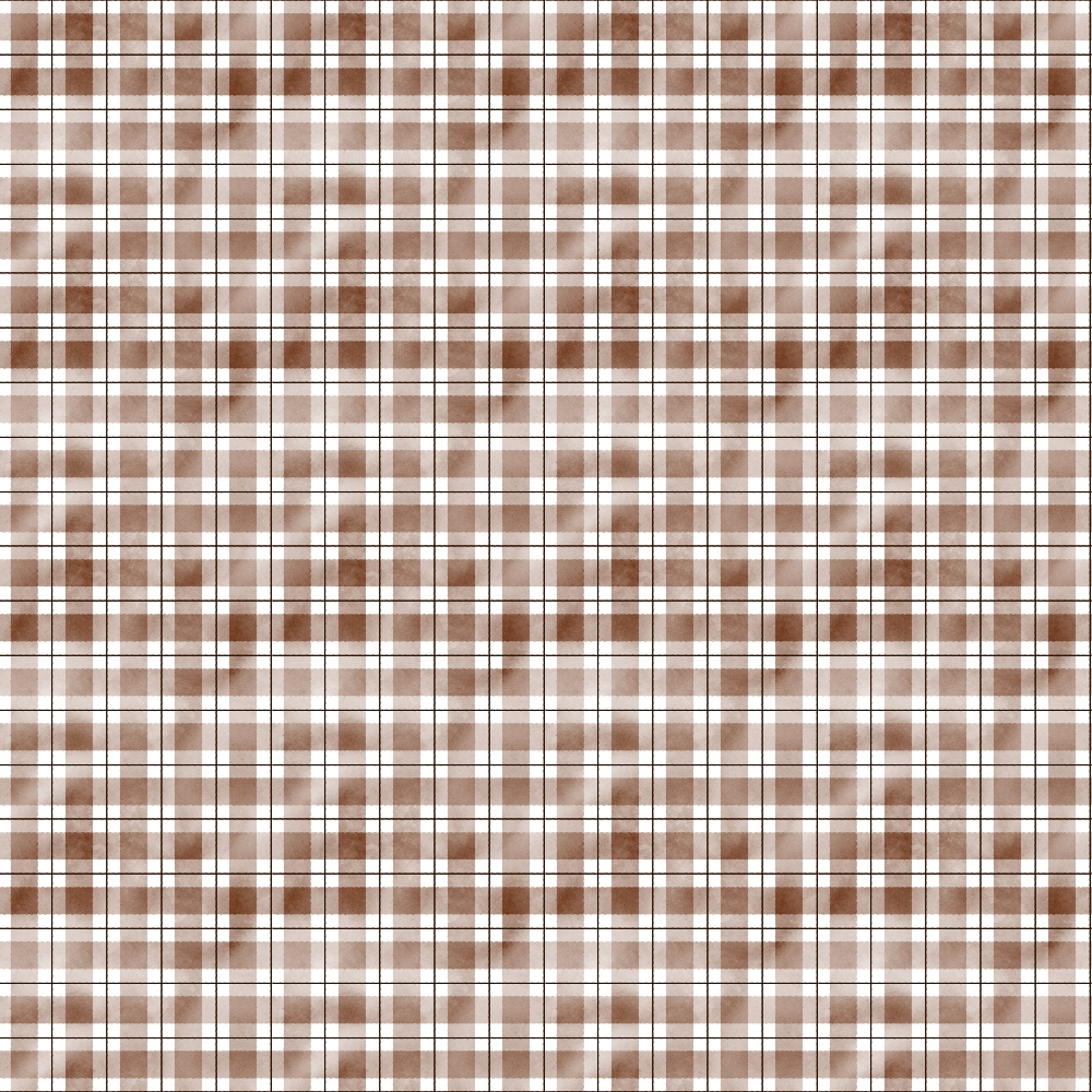 A seamless brown and white plaid pattern with intersecting horizontal and vertical stripes.