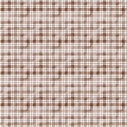 A seamless brown and white plaid pattern with intersecting horizontal and vertical stripes.