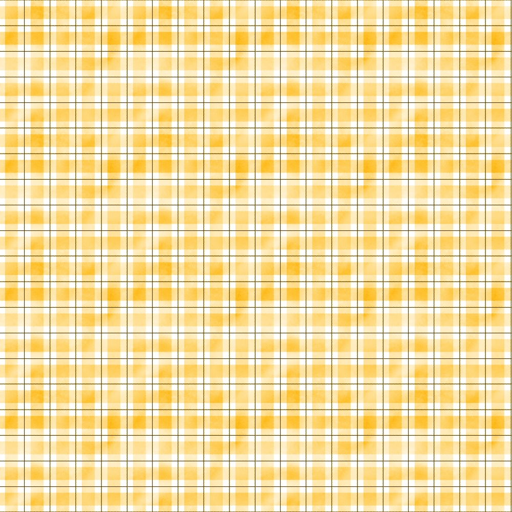 A yellow and white gingham plaid pattern with evenly spaced intersecting lines.