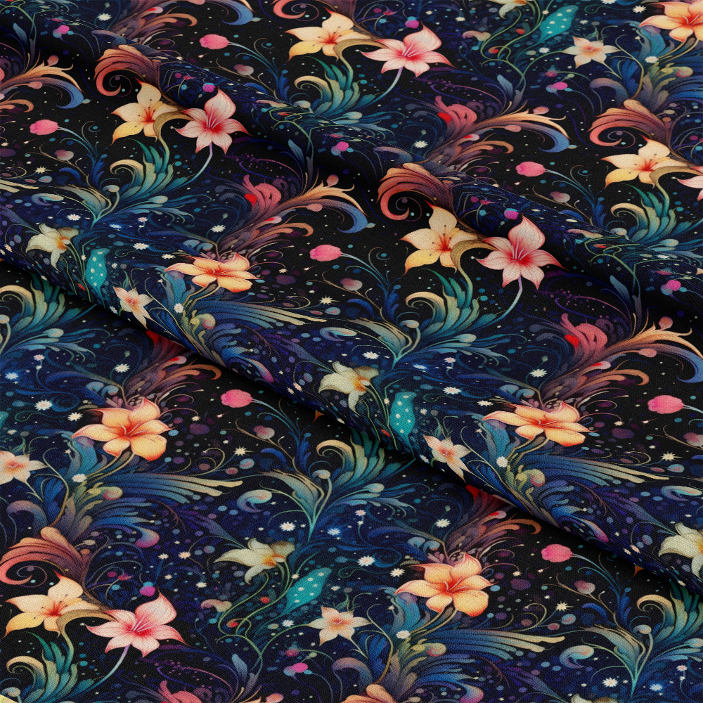 Watercolor Night Nouveau Pattern 2 Quilting Cotton Fabric