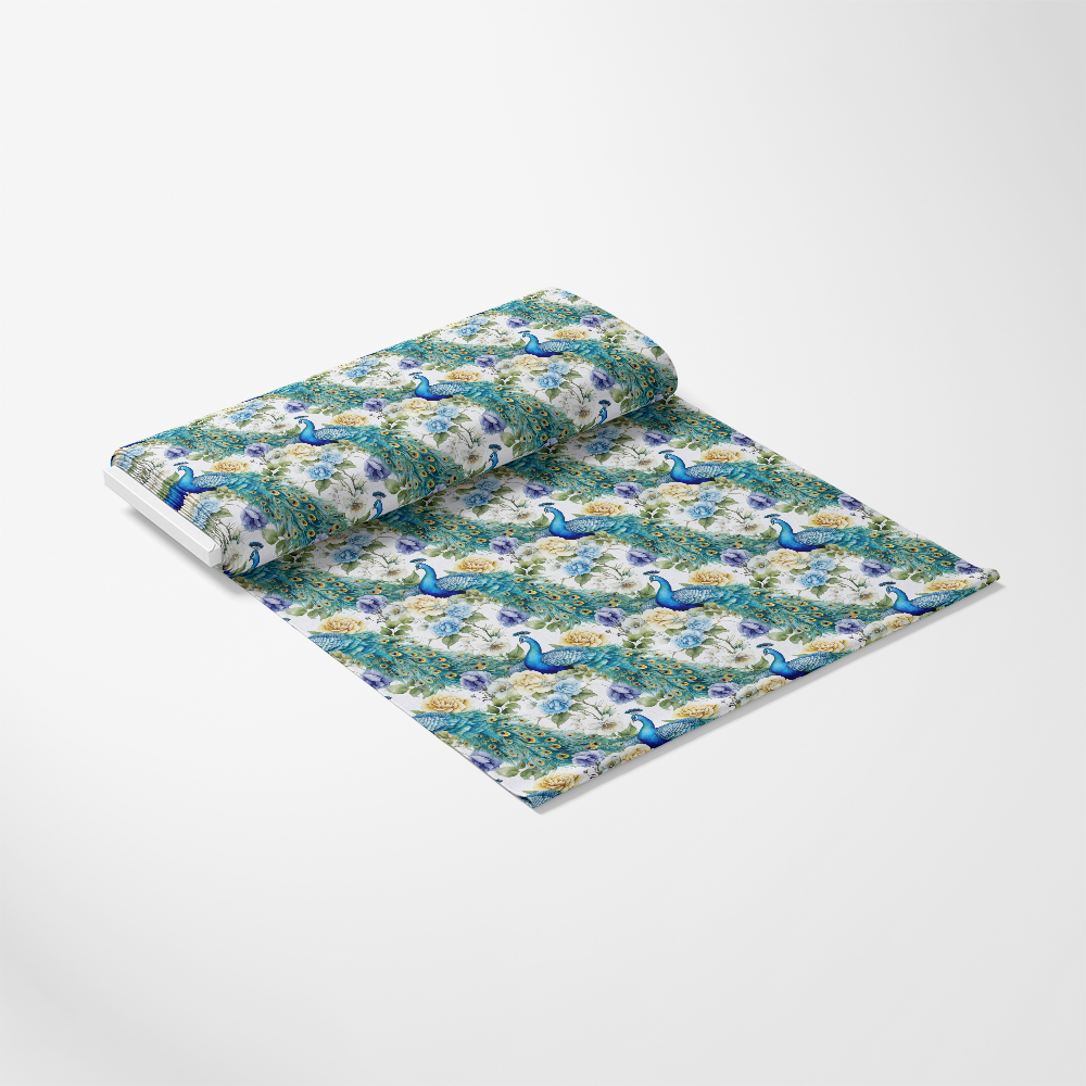 Watercolor Peacocks Pattern 9 Quilting Cotton Fabric