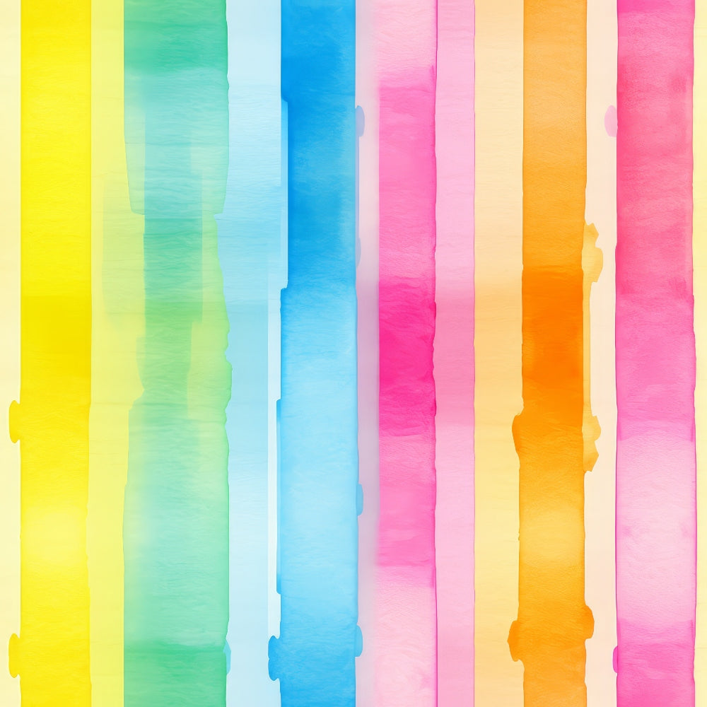 Watercolor Rainbow Stripes Pattern 1 Quilting Cotton Fabric