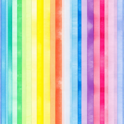 Watercolor Rainbow Stripes Pattern 10 Quilting Cotton Fabric