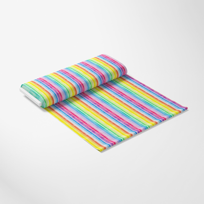 Watercolor Rainbow Stripes Pattern 10 Quilting Cotton Fabric