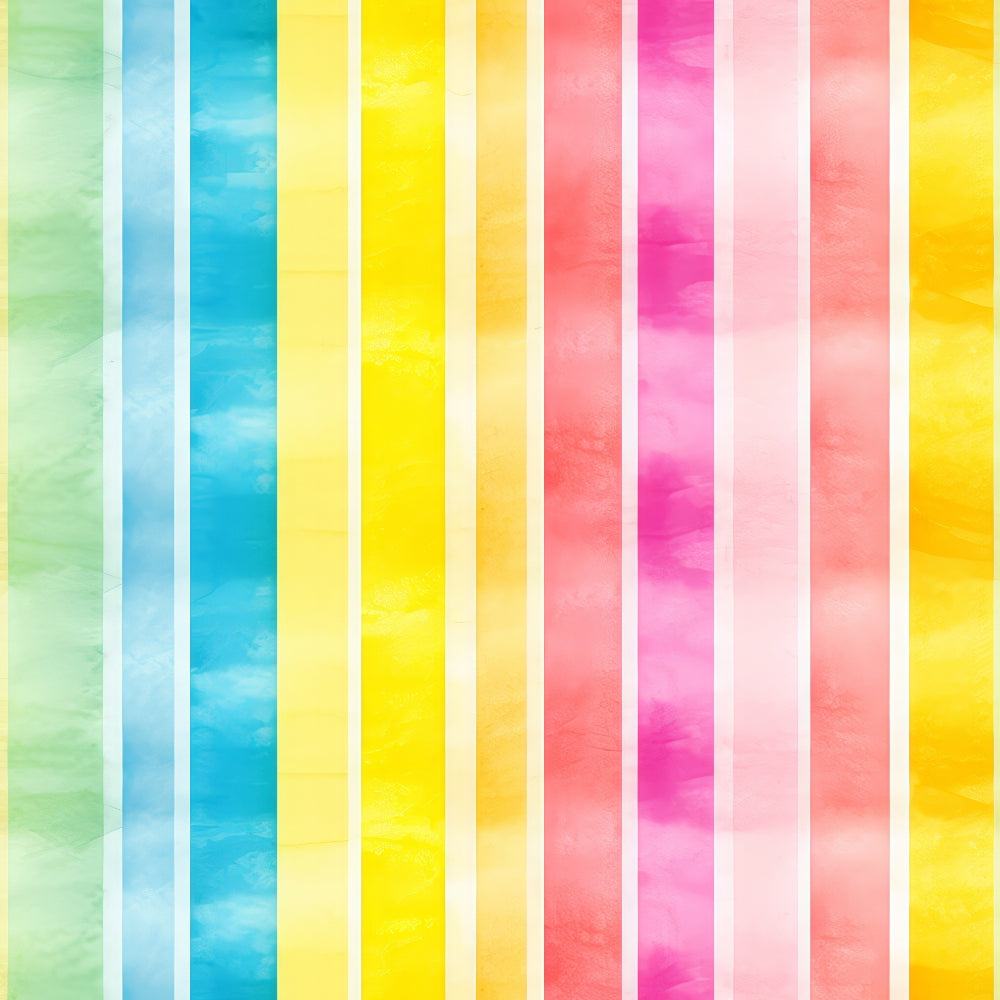 Watercolor Rainbow Stripes Pattern 12 Quilting Cotton Fabric