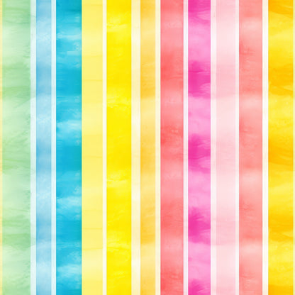 Watercolor Rainbow Stripes Pattern 12 Quilting Cotton Fabric