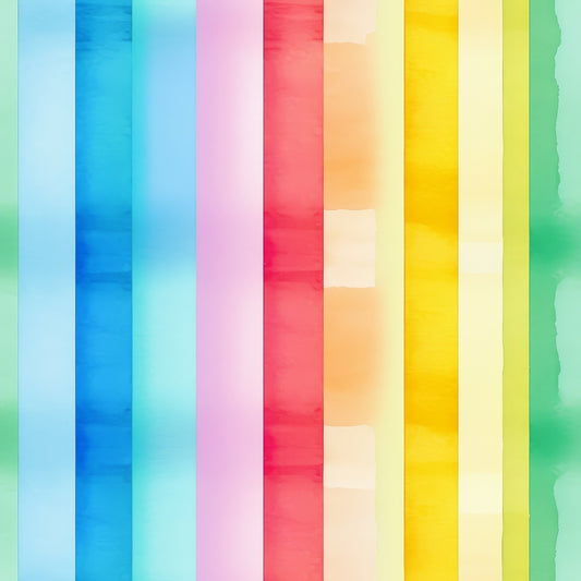 Watercolor Rainbow Stripes Pattern 2 Quilting Cotton Fabric