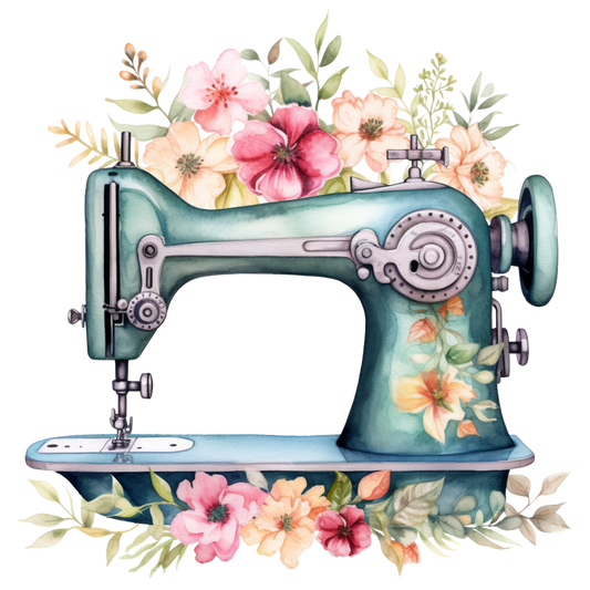 Watercolor Sewing Machines Fabric Panel 3