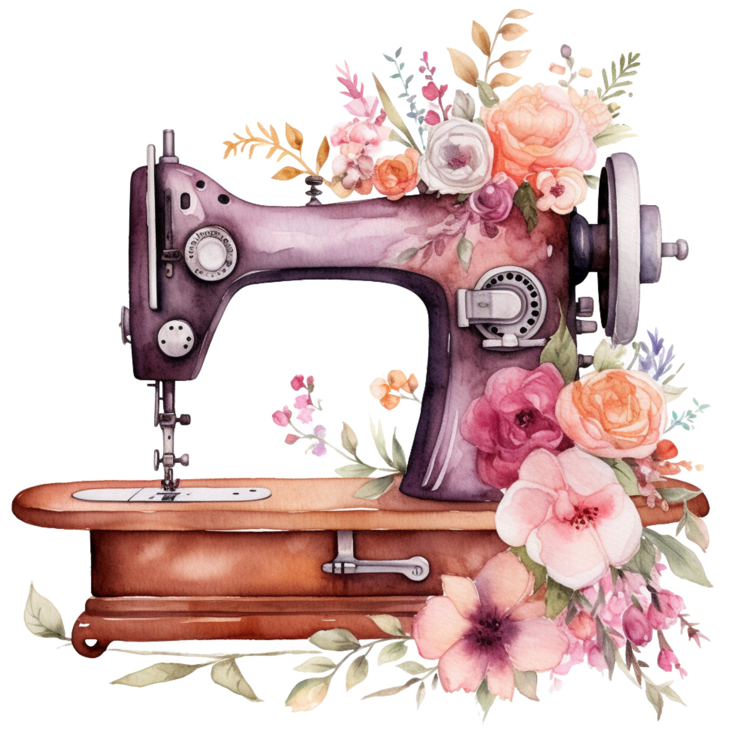Watercolor Sewing Machines Fabric Panel 5