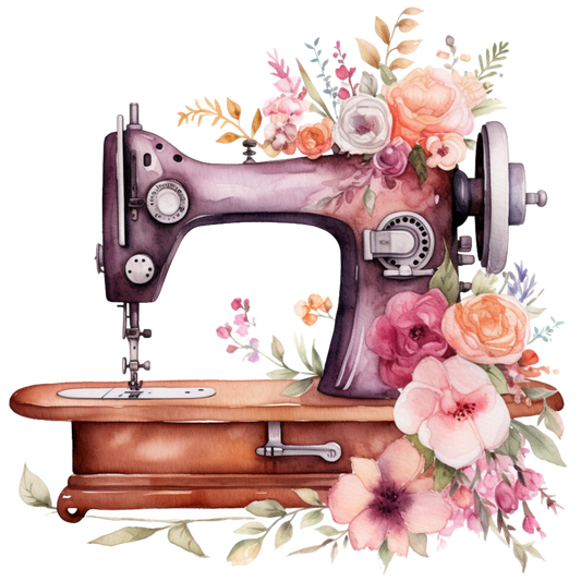 Watercolor Sewing Machines Fabric Panel 5