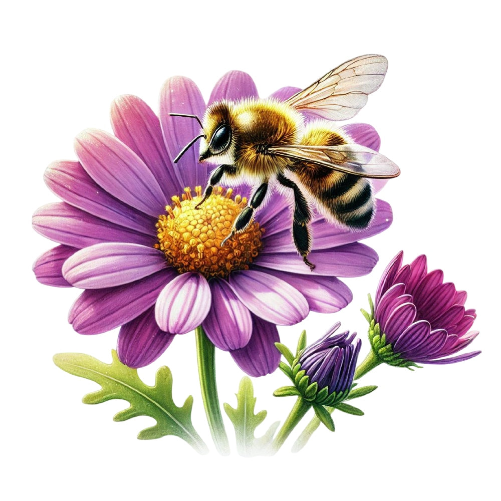 Watercolor Spring Bees Fabric Panel 5