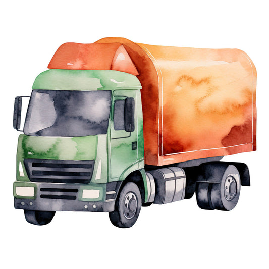 Watercolor Truck Fabric Panel