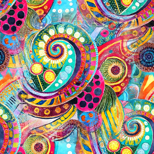 Watercolor Boho Patterns Pattern 10 Quilting Cotton Fabric