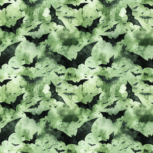 Watercolor Halloween Bats Pattern 11 Quilting Cotton Fabric