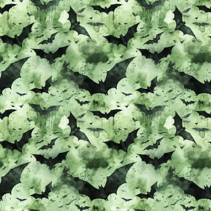 Watercolor Halloween Bats Pattern 11 Quilting Cotton Fabric