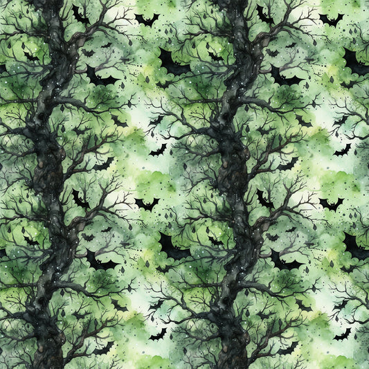 Watercolor Halloween Bats Pattern 2 Quilting Cotton Fabric