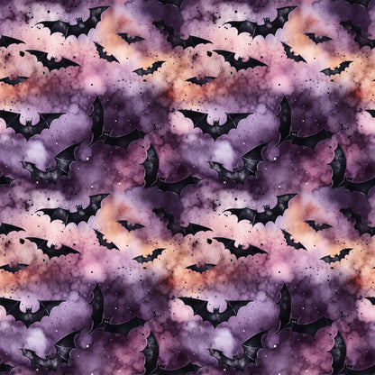 Watercolor Halloween Bats Pattern 4 Quilting Cotton Fabric