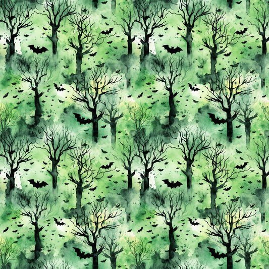 Watercolor Halloween Bats Pattern 6 Quilting Cotton Fabric
