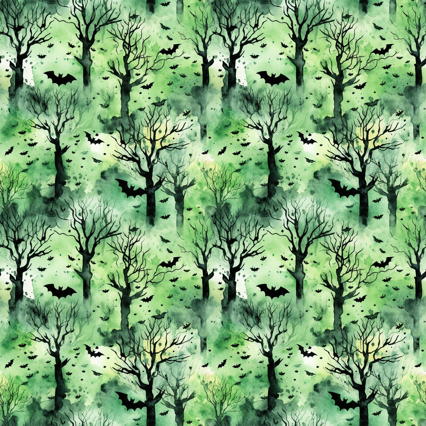 Watercolor Halloween Bats Pattern 6 Quilting Cotton Fabric