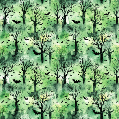 Watercolor Halloween Bats Pattern 6 Quilting Cotton Fabric