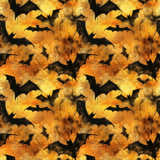 Watercolor Halloween Bats Pattern 7 Quilting Cotton Fabric