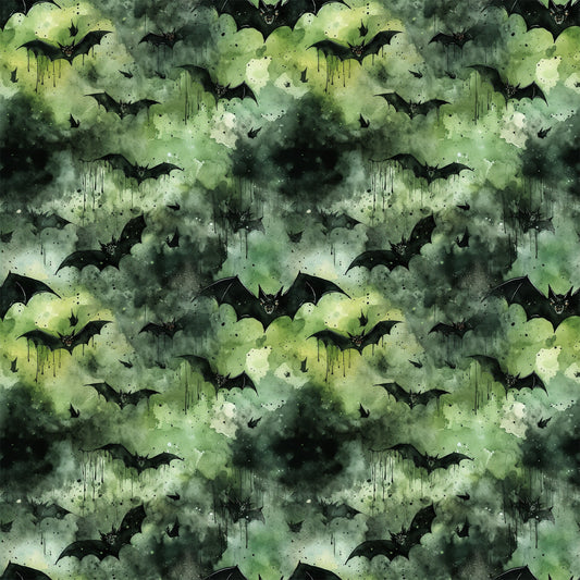 Watercolor Halloween Bats Pattern 8 Quilting Cotton Fabric