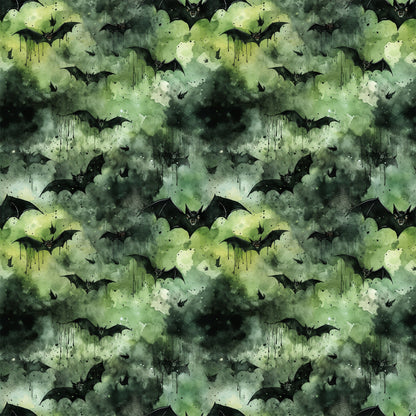 Watercolor Halloween Bats Pattern 8 Quilting Cotton Fabric