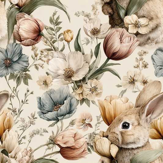 Watercolor Happy Easter Pattern 18 Quilting Cotton Fabric