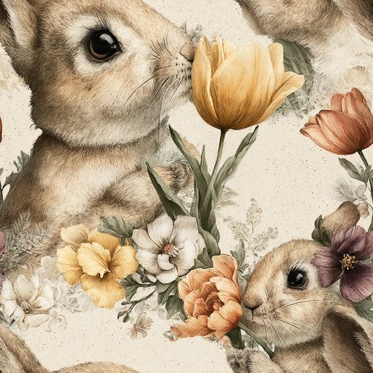 Watercolor Happy Easter Pattern 19 Quilting Cotton Fabric