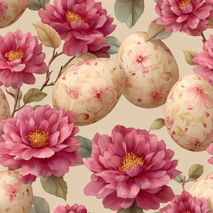Watercolor Happy Easter Pattern 30 Quilting Cotton Fabric