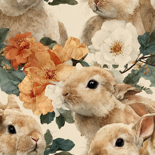 Watercolor Happy Easter Pattern 42 Quilting Cotton Fabric