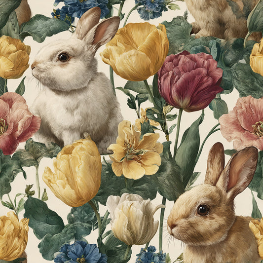 Watercolor Happy Easter Pattern 47 Quilting Cotton Fabric
