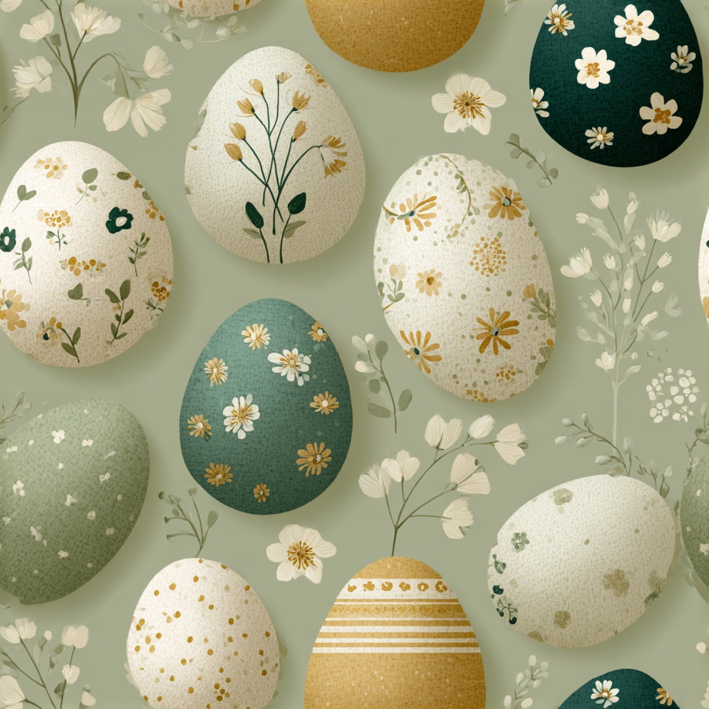 Watercolor Happy Easter Pattern 6 Quilting Cotton Fabric